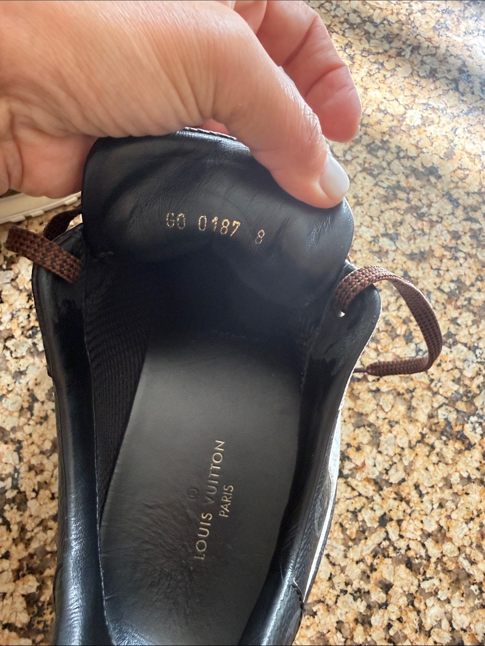 Louis Vuitton Brown & White Monogram Low-Top Sneakers - Picture 3 of 8